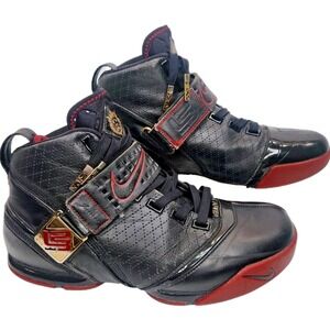 Nike Zoom LeBron 5 Black Varsity Crimson Shoes Mens 9.5 Metallic Gold 317253-001